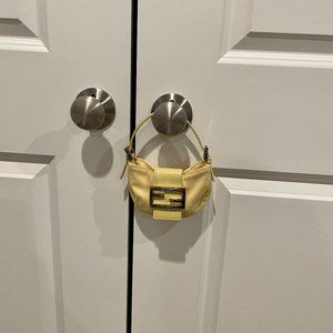 Vintage Fendi Micro Croissant Nylon Bag in Yellow